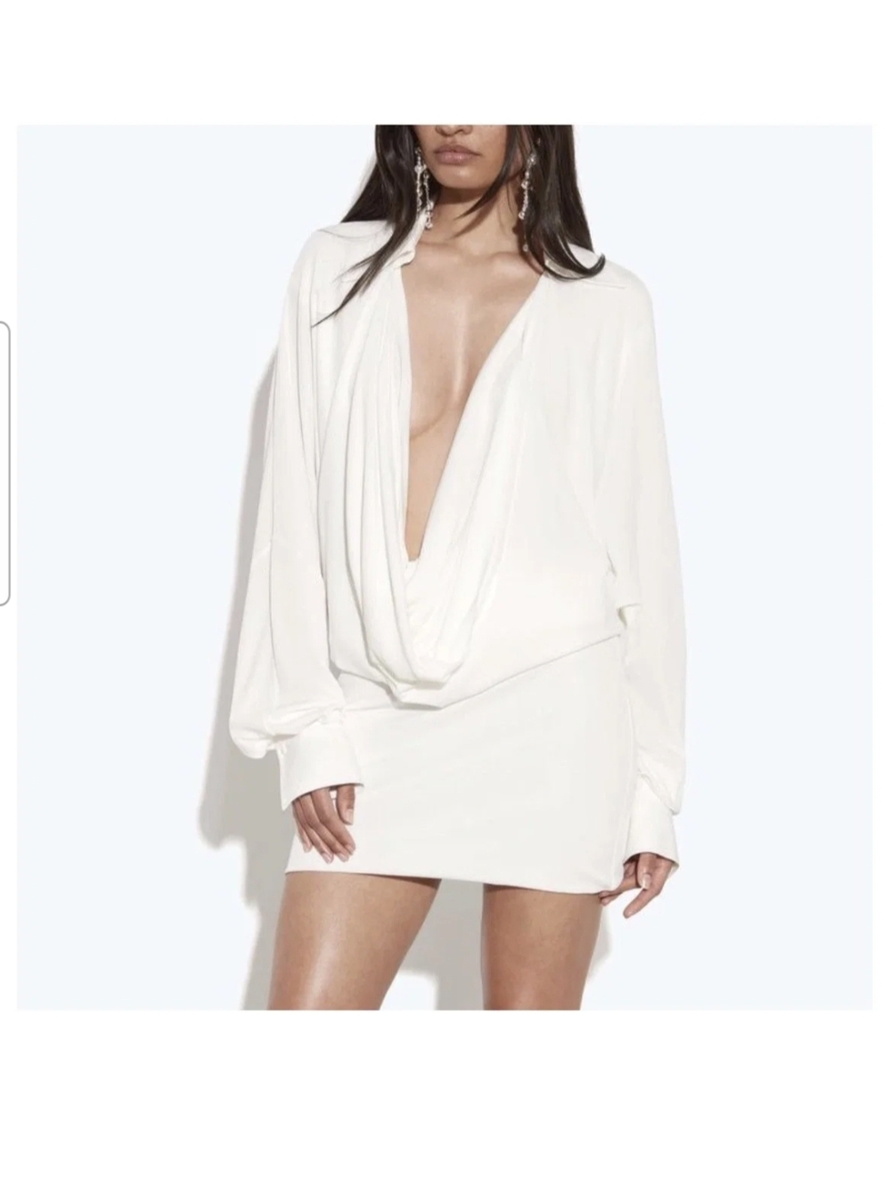 Rat & Boa White Draped Mini Dress